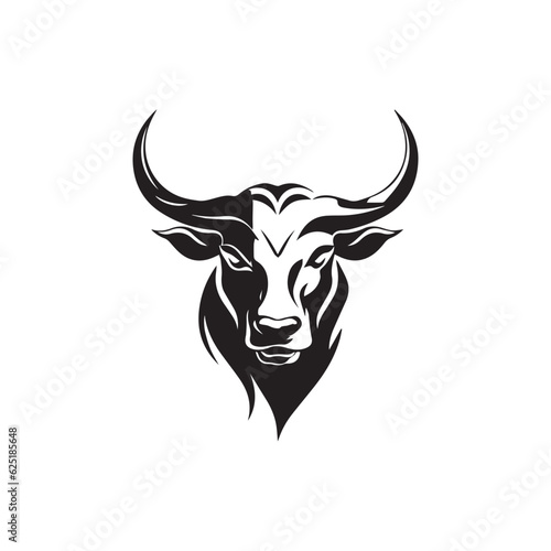 Minimal creative Bull logo design © Happymoon