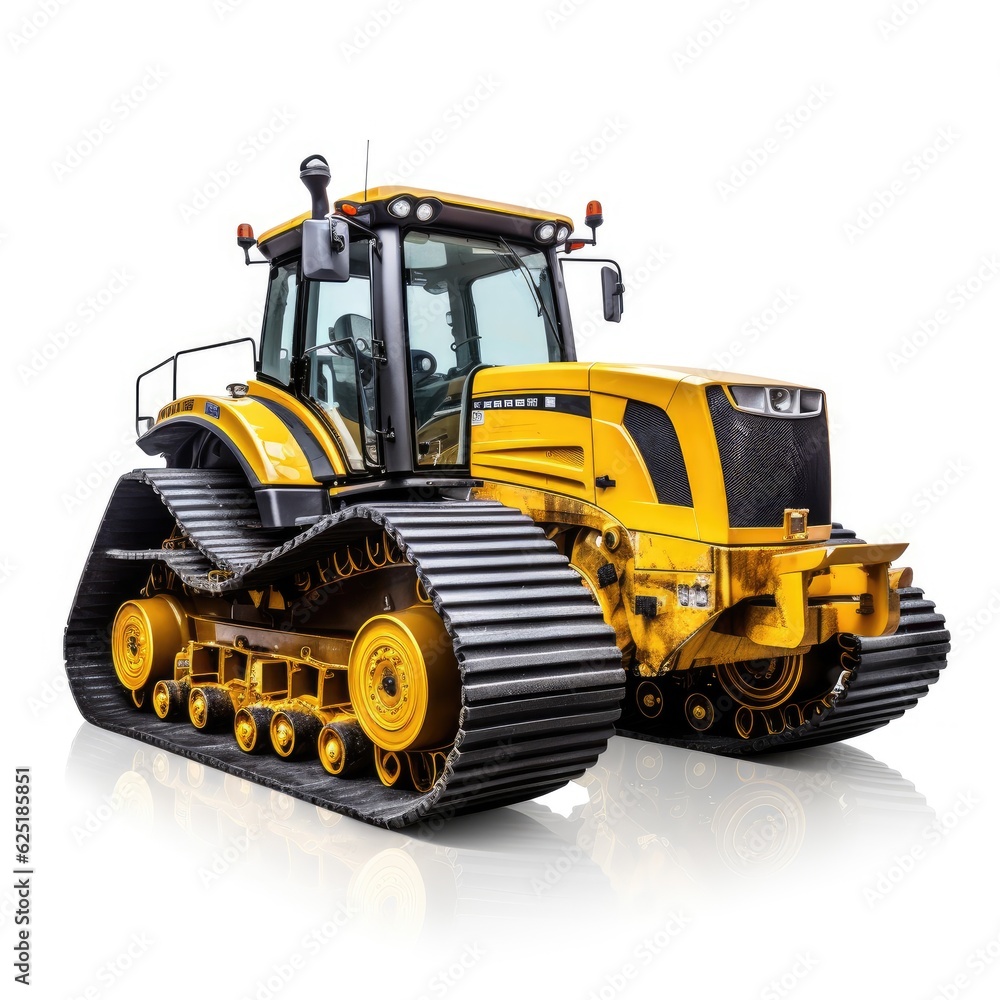 Tractor in white background, AI generated Image Tractor in white background, AI generated Image