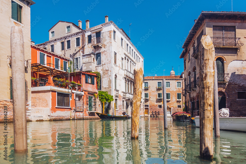 narrow street canal in Venice. Italy