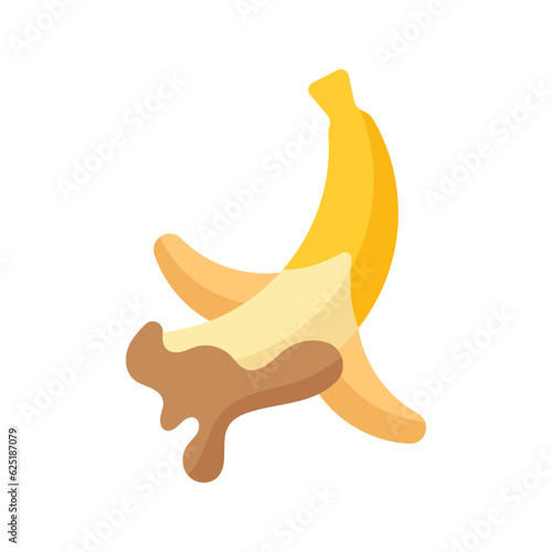 An amazing chocolate dipped banana vector design, modern flat style