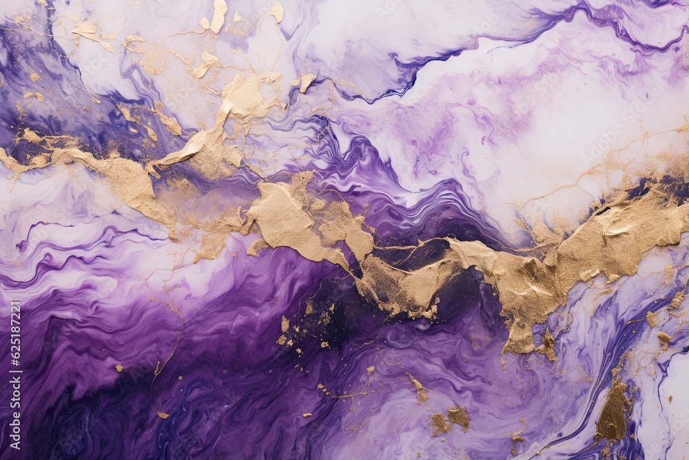 Abstract golden purple marble texture background