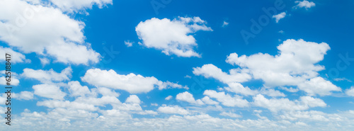 Panoramic of Beautiful cloud in blue sky.