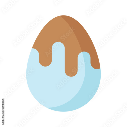 Chocolate dipped egg icon, cacao egg vector isolated on white background