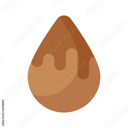 Liquid chocolate drop vector design, Sweet cocoa dessert droplet, Confectionery design element