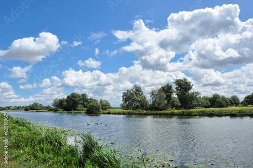 Great Ouse River and Cumulus Clouds