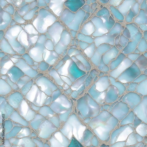 Mother of pearl inlay illustration with silver thread filligree