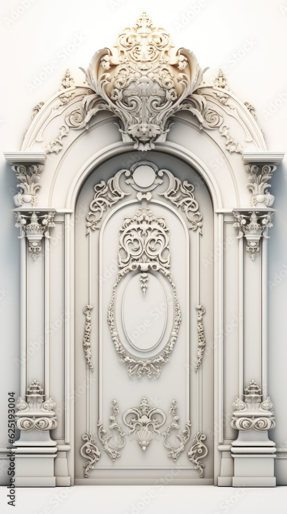 3d majestic door on white background AI Generative