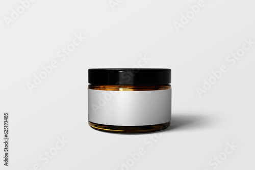 Cosmetic skin care bottles on white background