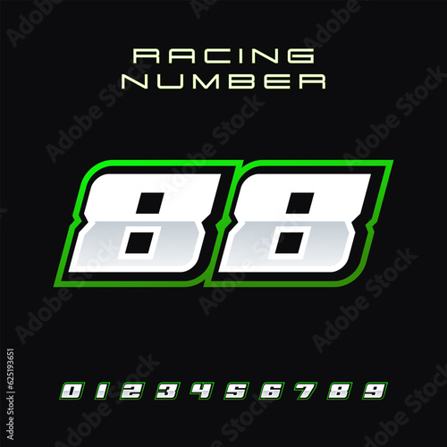 Racing Number Vector Design Template 88