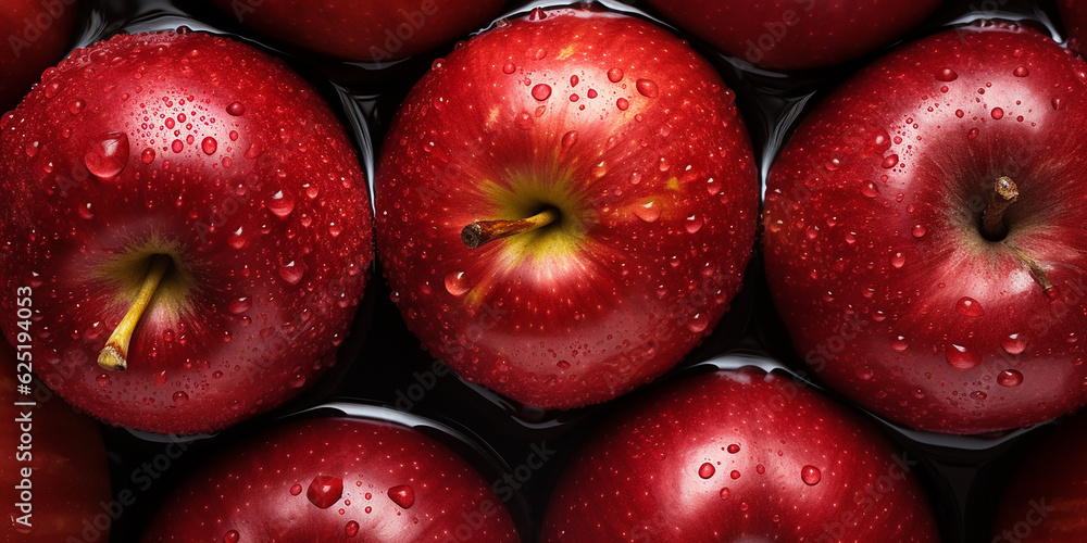Fresh red apples fruit background image. Generative AI graphic Fresh red apples fruit background image. Generative AI graphic