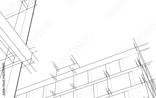 abstract architecture 3d rendering