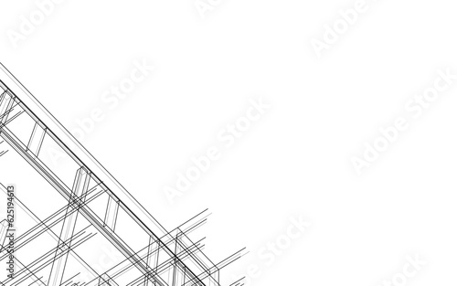 abstract architecture 3d rendering