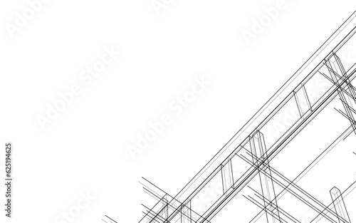 abstract architecture 3d rendering