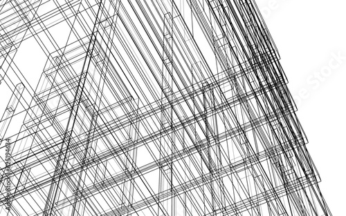 abstract architecture 3d rendering