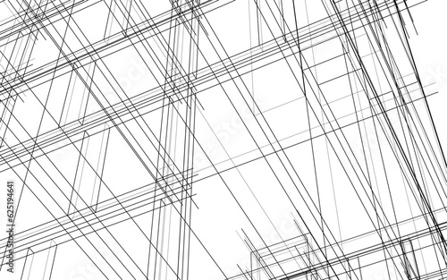 abstract architecture 3d rendering