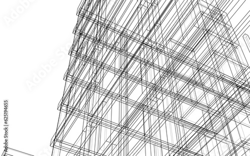 abstract architecture 3d rendering