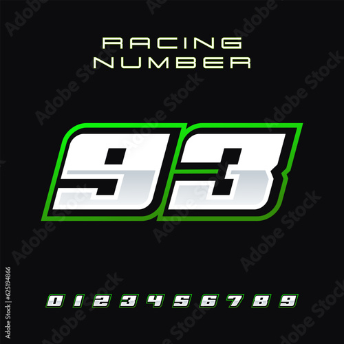 Racing Number Vector Design Template 93