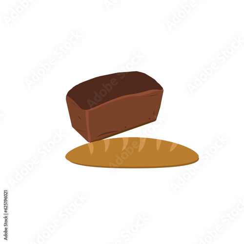 bread with a loaf on a white background ,illustration