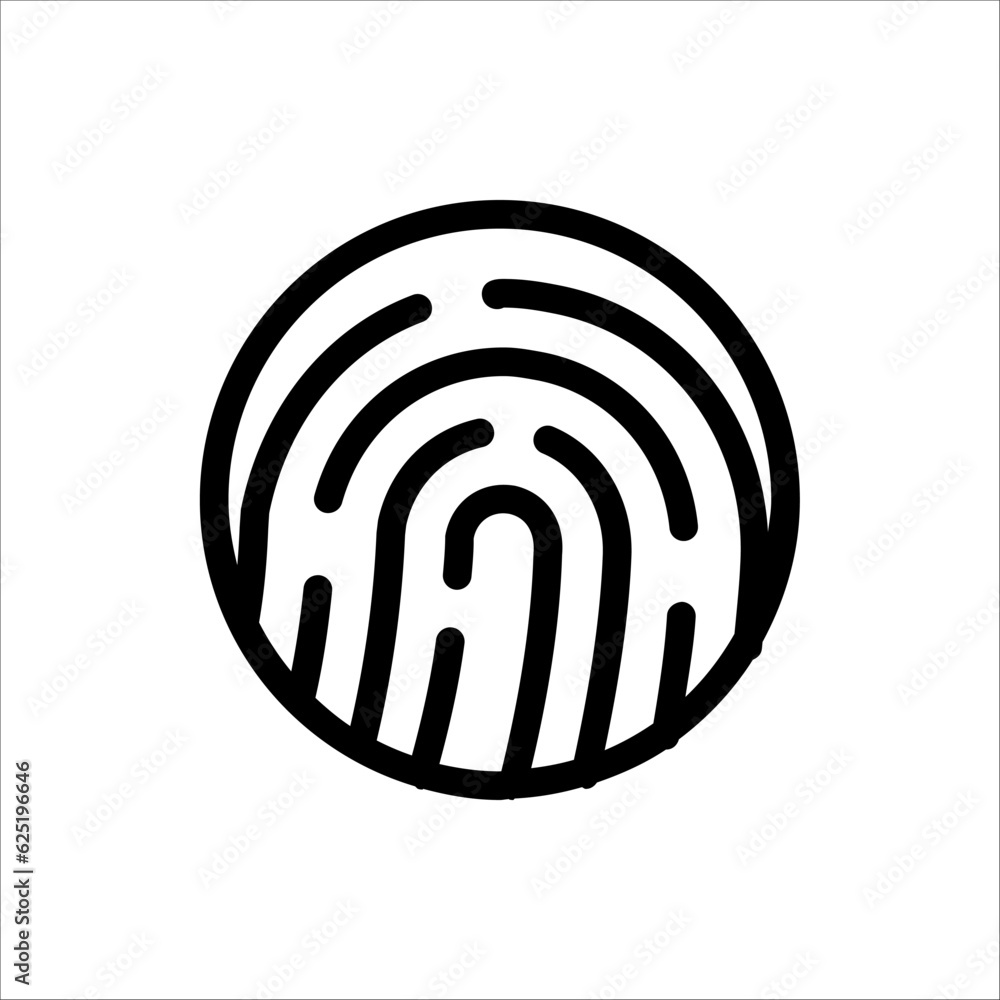 Fingerprint icon. Digital security authentication concept. vector illustration on white background Fingerprint icon. Digital security authentication concept. vector illustration on white background