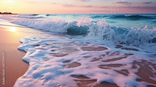 Violet sunrise ocean with v...