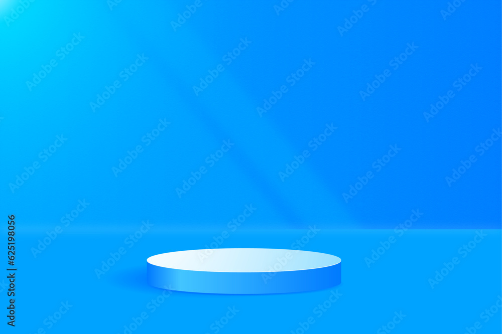 3D Podium Pedestal With Bue Background and Lighting 3D Podium Pedestal With Bue Background and Lighting