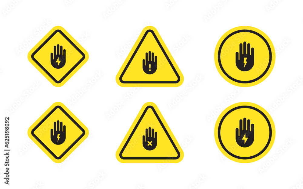 Warning sign. Caution signs set. Hazardous symbols. Vector scalable graphics Warning sign. Caution signs set. Hazardous symbols. Vector scalable graphics