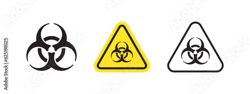Signs of biological danger. Warning sign. Caution signs. Vector scalable graphics