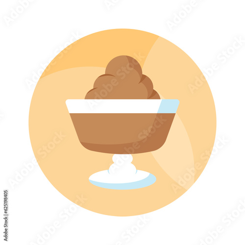 Get hold on this beautifully designed icon of chocolate pudding in modern style