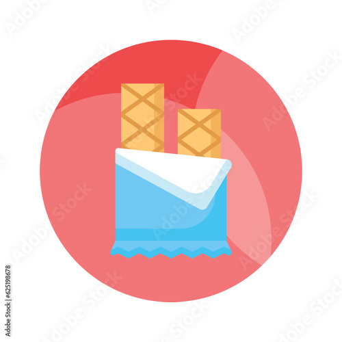 Crispy and crunchy chocolate flavored biscuit, wafer biscuit vector design