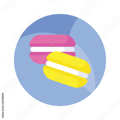 Check this beautiful macaron cake icon in modern editable style