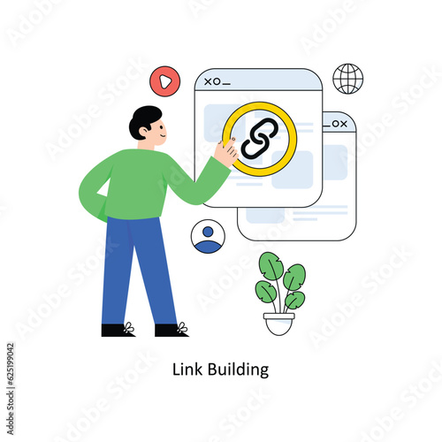Link Building  Flat Style Design Vector illustration. Stock illustration