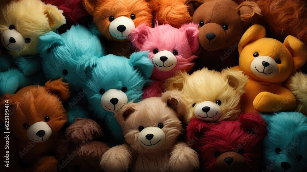 Abstract hypnotic illusion of teddy bears. Generative AI Abstract hypnotic illusion of teddy bears. Generative AI