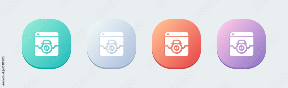 Spyware solid icon in flat design style. Cyber protection signs vector illustration. Spyware solid icon in flat design style. Cyber protection signs vector illustration.