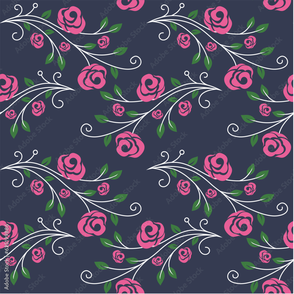 seamless vector flower design pattern on background seamless vector flower design pattern on background
