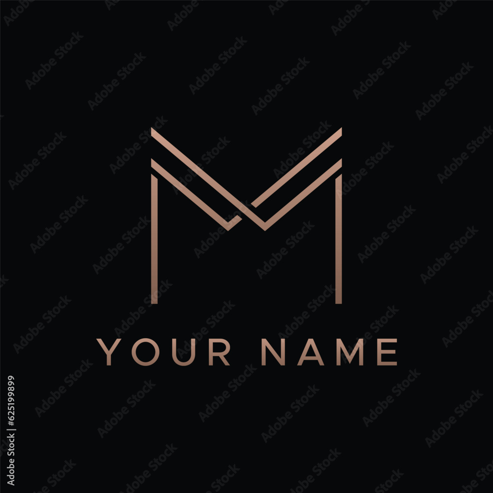 Logo design for the initial letter M monogram or geometry that is unique, modern, luxurious and elegant. Logo for business, brand, business card and company.