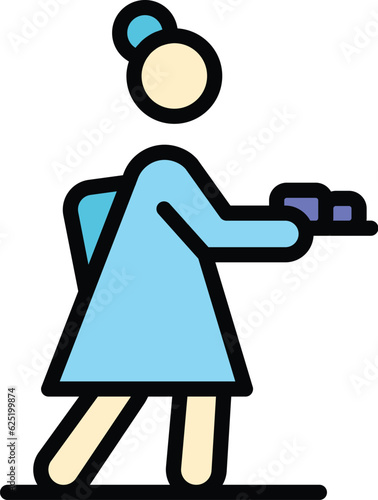 Feminism stereotype icon outline vector. Gender equality. Woman discrimination color flat