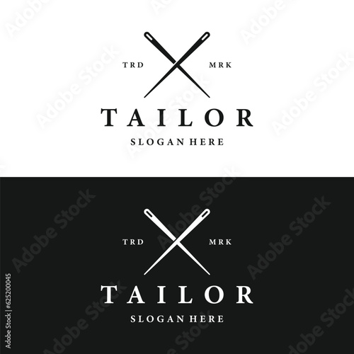 Tailor logo template design with needle and thread concept.Logo for tailor,clothing,boutique.