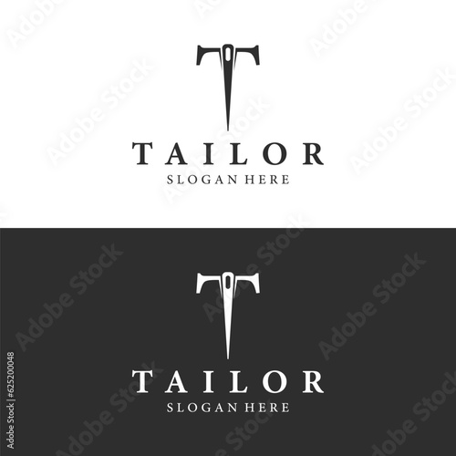 Tailor logo template design with needle and thread concept.Logo for tailor,clothing,boutique.