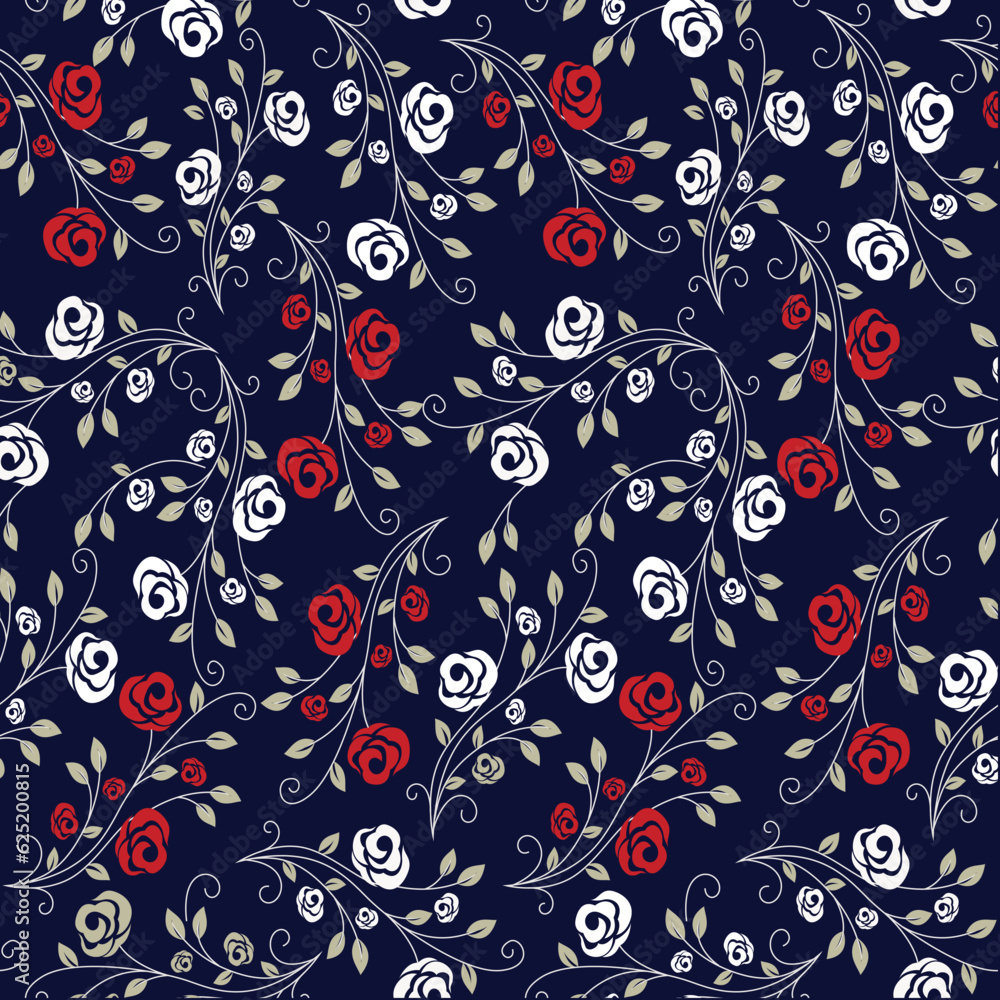 Fototapeta premium seamless vector flower design pattern on background