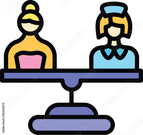 Homophobia icon outline vector. Social discrimination. Social norms color flat
