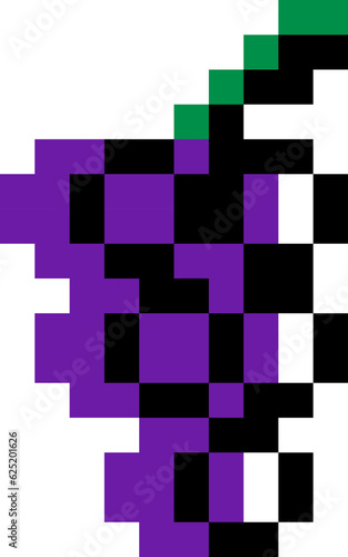Grape fruit cartoon icon in pixel style.