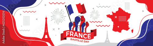 France banner with fist and flag
