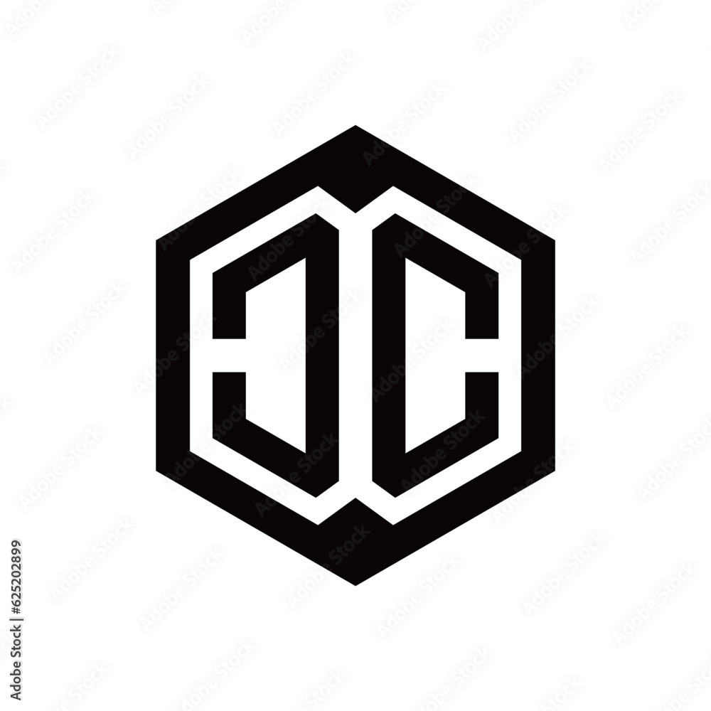 D C hexagon letter logo D C hexagon letter logo