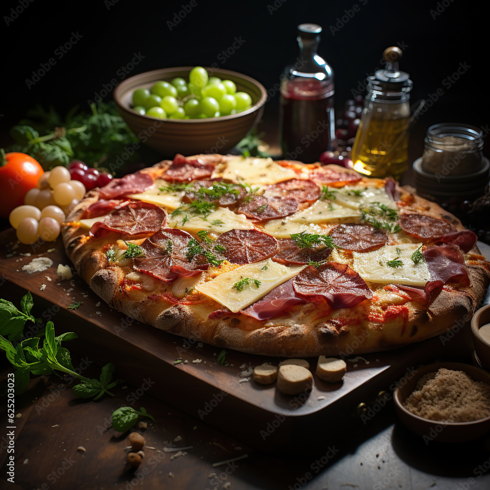 pizza with salami