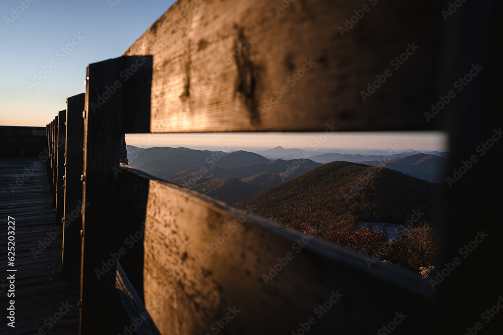 Framing nature with architecture during sunrise over the mountains Framing nature with architecture during sunrise over the mountains
