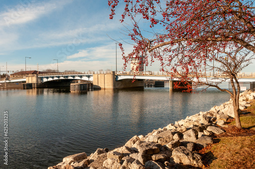 Bridge Over Fox River At Green Bay, Wisconsin