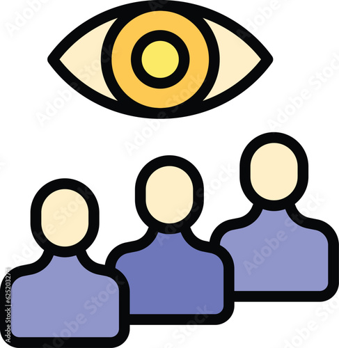 Community stereotype icon outline vector. Gender diversity. Social equality color flat