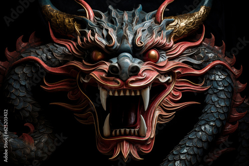 Chinese dragon head. generative ai