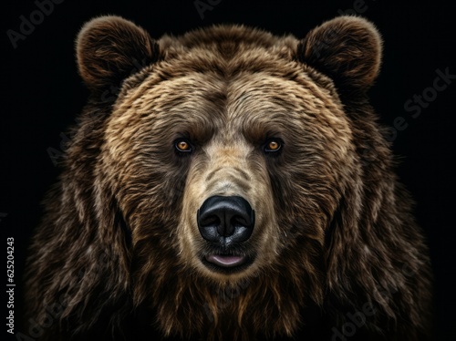 Ursus Portrait  A Majestic Illustration of a Dangerous Grizzly Bear  Generative AI
