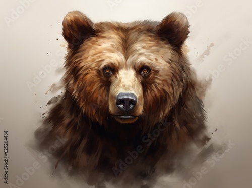 Ursus Portrait, A Majestic Illustration of a Dangerous Grizzly Bear. © Phanida